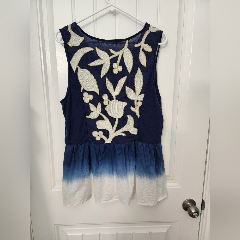 Anthropologie Floreat Dip Dyed Peplum Tank, Size XL - Picture 4 of 7